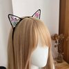 ZHOUMEIWENSP Cat Ears Crystal Electroplating Color Handmade Crown Party Hair Band (Purple&Blue)