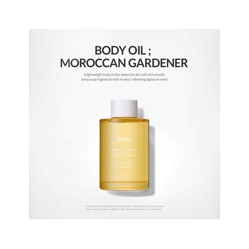 Huxley Secret of Sahara Body Oil Moroccan Gardener 3.38 fl. oz | Korean Ultra Hydrating Body Oil | Deep Hydration with Vitamins A, B2, E and K (New Package)