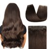 Human Hair Extensions Wire Hair Dark Brown,12 Inch #2 Hairpiece Remy Human Hair Extensions,70g Wire Hair Extensions by YILITE（12inch 70g Dark Brown）