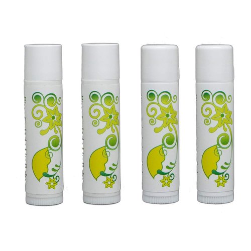 Pina Colada Lip Balm | Set of 4 balms | 100% Natural Ingredients | Soothe and Moisturize Chapped Lips | Organic Coconut Oil, Beeswax, Vitamin E | by Bella Des Natural Beauty