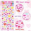 Puffy Heart Stickers for Kids Crafts,3D Valentines Day Sticker Sheets for Cards, Envelopes, Gifts Decor - Small Mini Foam Hearts Shape in Pink, Red,Self Adhesive 250 PCS