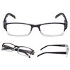 LUR READING GLASSES 4 pack Two-color frame Readers (BlackClear)