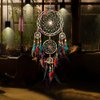 Jescrich Traditional Handicrafts Dream Catcher Hanging Feathers Ornament with 5 Rings（31'' Long）