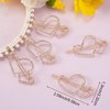 HINZIC 5pcs Rhinestones Hollow Heart Boho Hair Clips Barrette Bling Crystal Love Hair Pins Decorative Headdress Accessories for Women Girls Bride Party Prom Valentine(Gold)