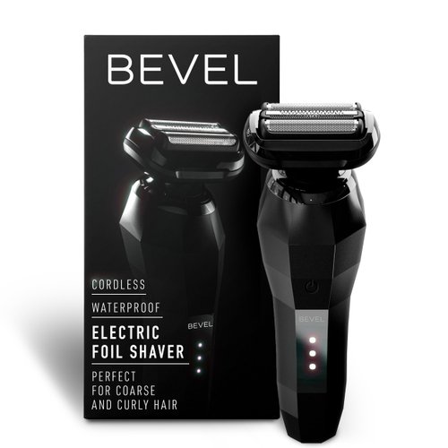 Bevel Electric Shaver for Men, Electric Foil Shaver, Wet and Dry, Waterproof, Fast Charging, Cordless Rechargeable, Black