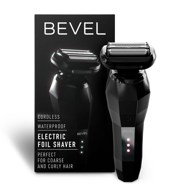 Bevel Electric Shaver for Men, Electric Foil Shaver, Wet and Dry, Waterproof, Fast Charging, Cordless Rechargeable, Black