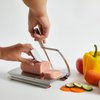 WGPG Stainless Steel Cheese Slicer Cutter, Multipurpose Cheese Slicer Food Cutter with Blade, Cheese Cutter Board Accurate Size Scale for Cutting Cheese Butter Vegetables Sausage Herbs & More