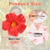 2pcs Flower Hair Clip, Red Hawaiian Flower Hair Clip Beach Party Hair Clip Bohemian Flower Hair Accessories for Women Girls Dancer Bride Wedding Beach Party
