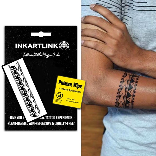 INKARTLINK semi-permanent temporary tattoos, realistic arm tattoos, waterproof and non-reflective, exquisite packaging, unique design (Armband 6)