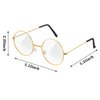 Frienda 3 Pairs Old Man Costume Glasses Santa Glasses Gold Round Glasses Clear Lens Glasses for Men Women Christmas Dress Up Accessories