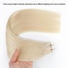 ABH AmazingBeauty Hair Tape in Hair Extensions Remy Human Hair 50G Platinum Ash Blonde Human Hair Tape ins 60# Skin Weft Invisible Tape ins Real Human Hair for Women 20Pcs 16 Inch