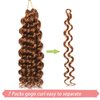 7 Packs Gogo Curl Crochet Hair 12 Inch Short Curly Crochet Hair for Women Water Wave Beach Curl Deep Twist Crochet Braids Synthetic Braiding Hair Extensions (12 Inch, 30#)