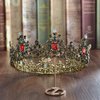 S SNUOY Baroque Crowns for Women Vintage Queen Crowns Full Round Metal Crown Costume Tiara Jeweled-Black