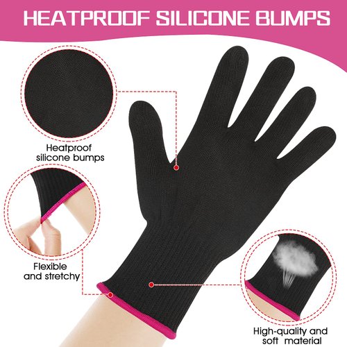 WLLHYF Professional Heat Resistant Glove for Hair Styling Cotton Material, Protects Hands, 2 Piece