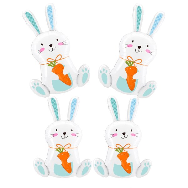 AVMBC Easter Bunny Balloons, Bunny Balloons Decorations -Rabbit Shaped Balloons Easter Foil Balloons for Easter Animal Rabbit Theme Party Birthday Baby Shower Decorations Supplies