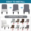 JIAN YA NA Armless Accent Chair Cover, Stretch Armless Chair Slipcover Spandex Armless Chair Covers Slipper Chair Slipcover Furniture Protector Covers for Living Room Bedroom(Knitted, White)