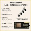 PRO Extend Lash System | 48 Lash Clusters in 4 lenghts: 10mm 12mm 14mm 16mm | Flat-Band All-Day Comfort | DIY Lash Extensions (V2 | VOLUME)