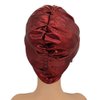 Gold Color Turban Cap for Women Diamonds Flower African Female Head Wraps Bonnet Nigeria Autogele Headtie (US, Alpha (Alpha), One Size, M, Wine red)