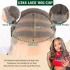 Mayouda Brown Body Wavy 13x4 HD Lace Frontal Wig for Black Women Long Body Wavy Curly With Baby Hair Lace Front Wigs Synthetic Pre Plucked Wigs Hair Lace Front Wigs (B-Highlight Brown, 30Inch)