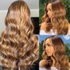 Allove Ombre Highlight Brazilian Hair Bundles Body Wave Human Hair Bundles, 3 Bundles 10a 100% Virgin Human Hair Extensions Bundles Piano Color 4/27 (22 24 26inch)