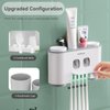 Toothbrush Holders with Toothpaste Dispenser Wall Mounted for Bathroom-4 Cups Automatic Electric Tooth Pastetooth Squeezer-Bathroom Organizer Storage Accessories Set for Kids with 5 Toothbrush Slots