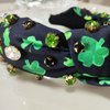 SHESRA St. Patrick Hair Bands Floral Fabric Pearls Glass Rhinestones Headband Women's Saint Patrick's Party Hair Hoop Accessories Headwear Jewelry Gifts 50(Green Black)