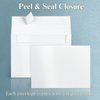 Card Envelopes 5x7, Goefun White Shimmer Cardstock with Envelopes, A7 Blank Cards and Envelopes Self Seal, 100 PCS Note Cards with Envelopes, Flat Invitation Cards