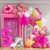 7 Pcs Pink Birthday Balloons for Girls,Princess Birthday Party Supplies,Girl Birthday Balloons Decorations,Hot Pink Balloons Set for Princess Doll Theme Party Birthday Party Baby Shower Supplies (5th)