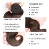 Color #4 Human Hair Bundles Chocolate Brown Body Wave Bundles Brazilian Grade 8A Virgin Human Hair 3 Bundles 18 20 22 Inch Light Brown Body Wave Bundles Double Weft Hair Extensions 100g/Pc