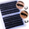 TOOCHUNAG Fluffy Lash Clusters Volume Individual Lashes Wispy 14-20mm Cluster Eyelash Extensions D Curl Thick Long Eyelash Clusters for DIY Lash Extension at Home