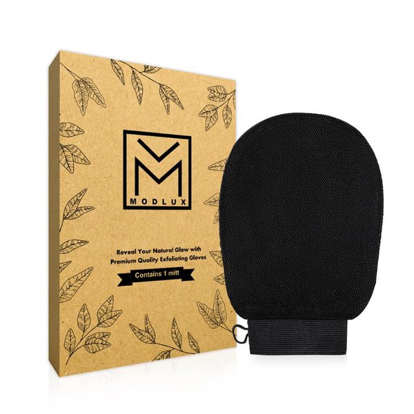 Modlux Korean Exfoliating Mitt, Premium Exfoliator Glove for Self-Tanner Prep, Body Scrubber for Smooth Skin & Tan Removal, Viscose Exfoliating Glove for Radiant Skin Renewal, Pack of 1