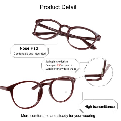 YEIN Bifocal Reading Glasses with Blue Light Blocking Lenses, Bifocal Reader for Women, Oval frame with Spring Hinge (+0.50/+2.75 magnification)