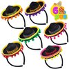 JOYIN 6 PCS Cinco De Mayo Fiesta Fabric Sombrero Headbands Party Costume for Fun Fiesta Hat Party Supplies, Luau Event Photo Props, Mexican Theme Decorations and Party Favors