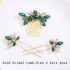 Yokawe Bridal Wedding Hair Comb Gold Rhineston Bride Side Combs Crystal Hair Accessories for Women and Girls