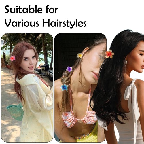 MHDGG Small Plumeria Flower Hair Clips Cute Hair Clips,12PcsSweet Flower Clips Decorative Hair Accessories for Women Hair Barrettes Hairclips Headpieces Non Slip