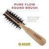 KENT Round Brush for Blow Drying, LPF4, Vented, FSC Certified Beech Wood, Natural Boar Bristle and Nylon, 8.75x1.75x0.6 inches, Black, Unisex, Short Fine Hair