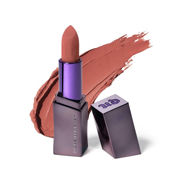 URBAN DECAY Vice Hydrating Lipstick (Uptight - Medium Warm Nude - Matte Finish), Creamy Formula, Moisturizing Lip Color with Aloe Vera & Avocado Oil, Vegan, Cruelty-free - 0.11 oz