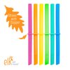 Elk and Friends Adult & Kid's Reusable Silicone Straws with Stopper for 8oz & 10oz Mason Jars or Tumblers, Pack of 8 Colorful Straws 6.3"