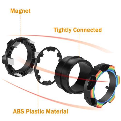 Buluwans Fingers Magnetic Ring Fidget Toys Colorful Silent Magnetic Rings for Anxiety 9pcs Magnetic Ring Fidget Toys for Adults Teens and Kids Halloween Party Favors for Kids