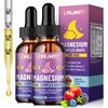 Kids Magnesium Liquid Drops-Magnesium Glycinate Liquid for Kids Supplement-w/L-theanine, Omega-3, Vitamin B6, D3 - for Sleep, Relaxation, Brain, Bones - Mixed Berry Flavor, 4 Fl Oz