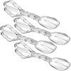 Pack of 4 11-Inch Clear Plastic Scissor Salad Tongs - Premium, Heavy-Duty, Reusable Serving Utensils for Catering, Cooking, Buffets, Party Supplies, and Weddings, Dishwasher Safe