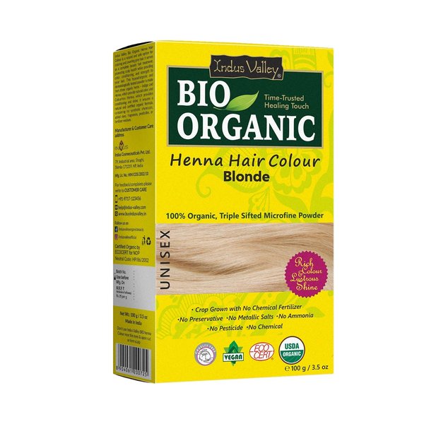 Indus Valley Bio Organic Natural Henna Hair Color Chocolate 100gm| 100% Gray Hair Coverage And Long Lasting Hair Dye | Natural Hair Dye, Vegan and Cruelty-Free