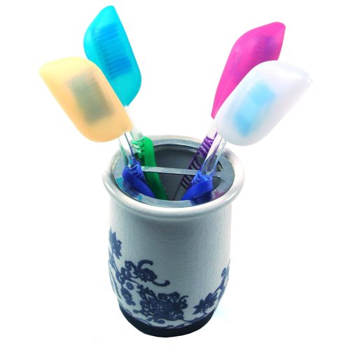 V-TOP Silicone Toothbrush Case Covers Pack of 6, Great for Home and Outdoor