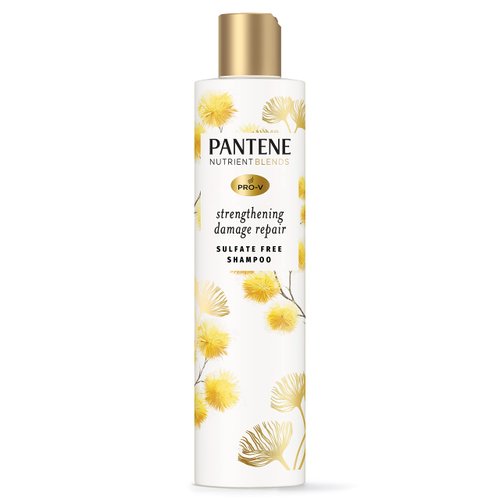 Pantene Sulfate Free Shampoo, Hair Strengthening Anti Frizz Damage Repair Shampoo with Castor Oil, Safe for Color Treated Hair, Nutrient Blends, 9.6 oz