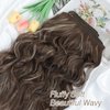 Clip in Hair Extensions Long Wavy Synthetic Hairpieces 20 Inch Light Brown Mix Warm Blonde 6PCS Thick Hairpieces Fiber Double Weft Hair for Women