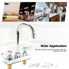 Commercial Bar Sink Faucet 4 Inch Center Deck Mount Bar Sink Faucet 2 Hole Brass Constructed & Chrome Polished with 3-1/2" Gooseneck Spout & Dual Lever Handles