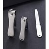 YOUGUOM Nail Clipper Set - Stainless Steel Fingernail Clippers Toenail Curved Blades Nail Cutter and Nail File w/PU Sheath for Men Women