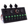 8 Gang Car Marine Boat Circuit RV LED Rocker Switch Panel (Green)