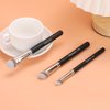 TEOYALL 3 Piece Black Wood Contour Conceal Brush Set with Angled Synthetic Concealer Brush for Liquid, Cream and Powder Cosmetics
