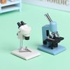 Blue Miniature Microscope, Plastic Dollhouse Mini Laboratory Tool for Dollhouse Science STEM Scene, Experiment Scene Doll House Kit for 1:12 Scale Dollhouse Blue 1 Pack Dollhouse Accessories